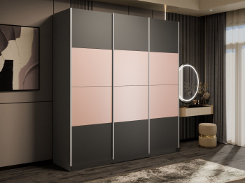 Шкаф-купе Эста 3-х дверный ДСП/Стекла пудра/Доводчик 270х66х240