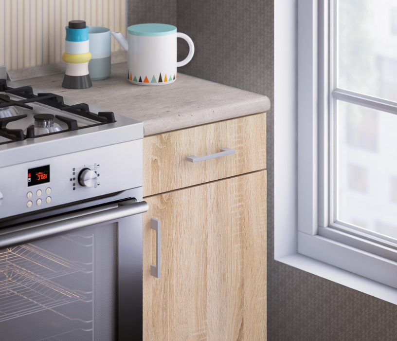 Кухонные гарнитуры, Кухня Деми Белый / Дуб Сонома 1 м