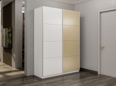 Шкафы-купе 2-х дверные, Шкаф-купе Прайм 2-х дверный ДСП/Стекло фисташка/Доводчики 160х57х230