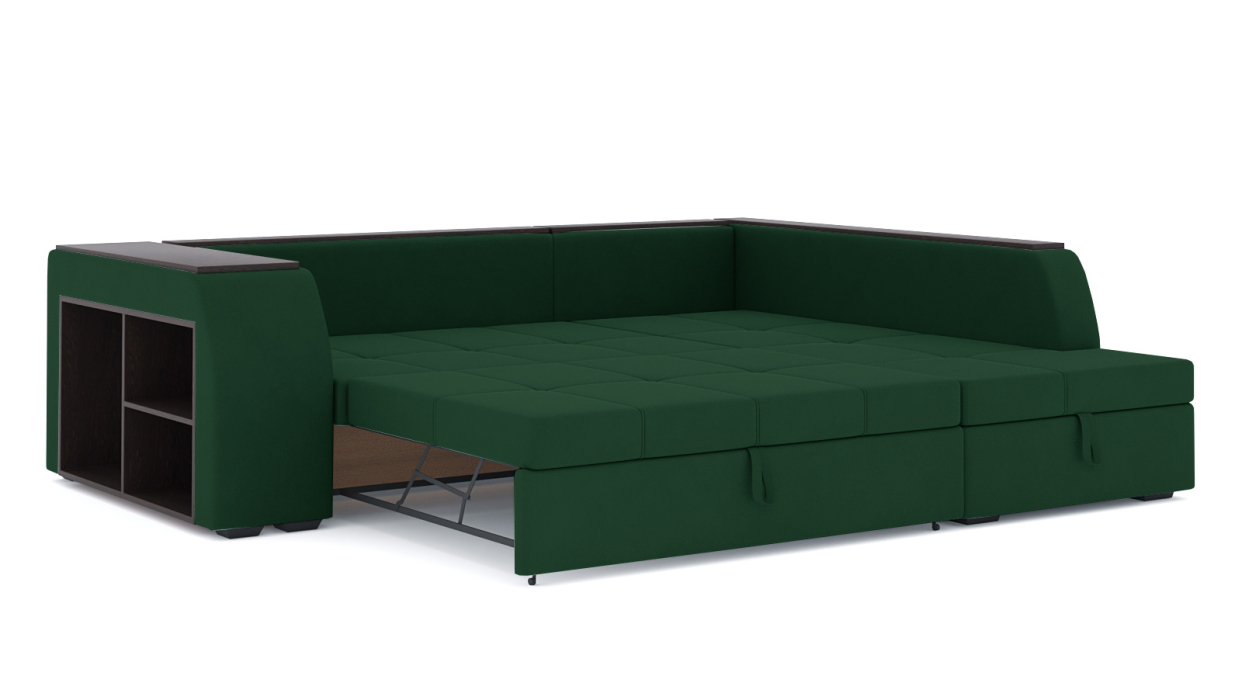 Диваны угловые в гостиную, Диван-кровать угловой Брюссель дельфин, велюр