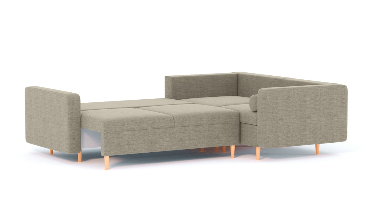 Диваны угловые в гостиную, Диван-кровать угловой еврокнижка-пантограф Белфаст модульный, рогожка