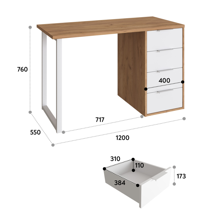 Прямые, Стол письменный С-410