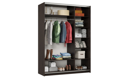 Шкаф-купе Smart 1624 2х дверный (фасады зеркало) профиль серебро