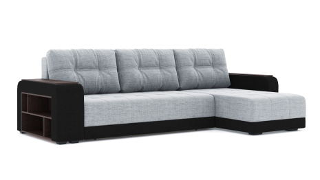 Диван-кровать угловой Милан ПБ еврокнижка, рогожка+кож.зам