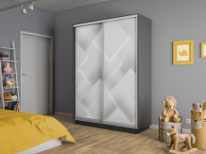 Шкафы-купе 2-х дверные, Шкаф-купе Экспресс 2-х дверный Фотопечать Квадрат Стекла 160х60х240