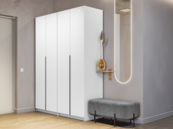 Шкаф складной Е1 Локер ("Гармошка") 162х52.5х220 см,с двумя комплектами полок и модулем