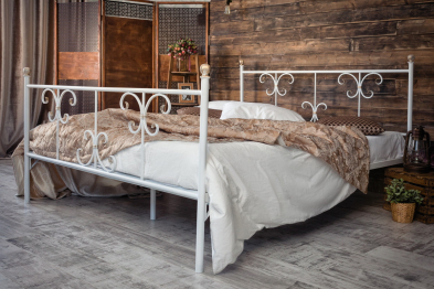Кованая кровать Симона 1.4 с двумя спинками