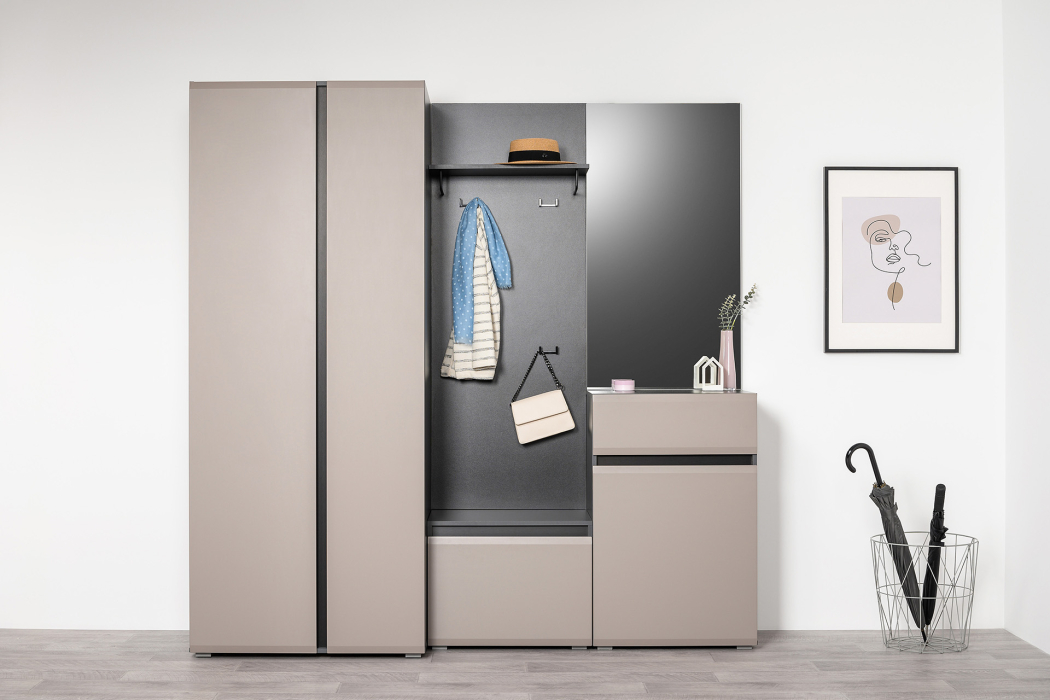 Тумбы, Комод Сидней 16.231.02, антрацит, веллюто капучино