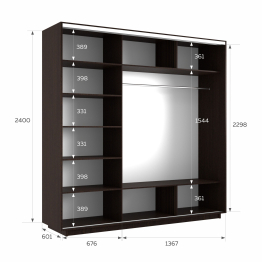 Шкаф-купе Экспресс 3-х дверный Фотопечать Шары Стекла 210х60х240