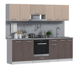 Виктория ЛС-50 стол-мойка Белый/Сосна Авола Коричневая (без столешницы)