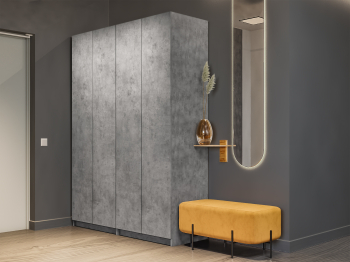 Шкаф распашной Е1 Локер 162х52.5х220 см, с модулем