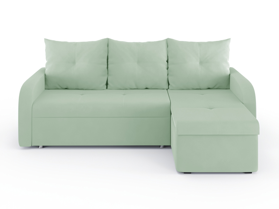 Диваны угловые в гостиную, Диван-кровать угловой Мини Люкс трехсекционная еврокнижка, велюр