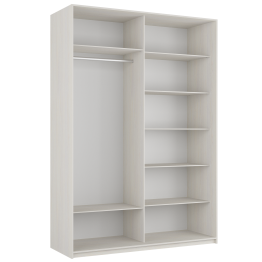 Шкаф-купе Широкий Прайм 2-х дверный ДСП/Стекло черное/Доводчики 220х57х230