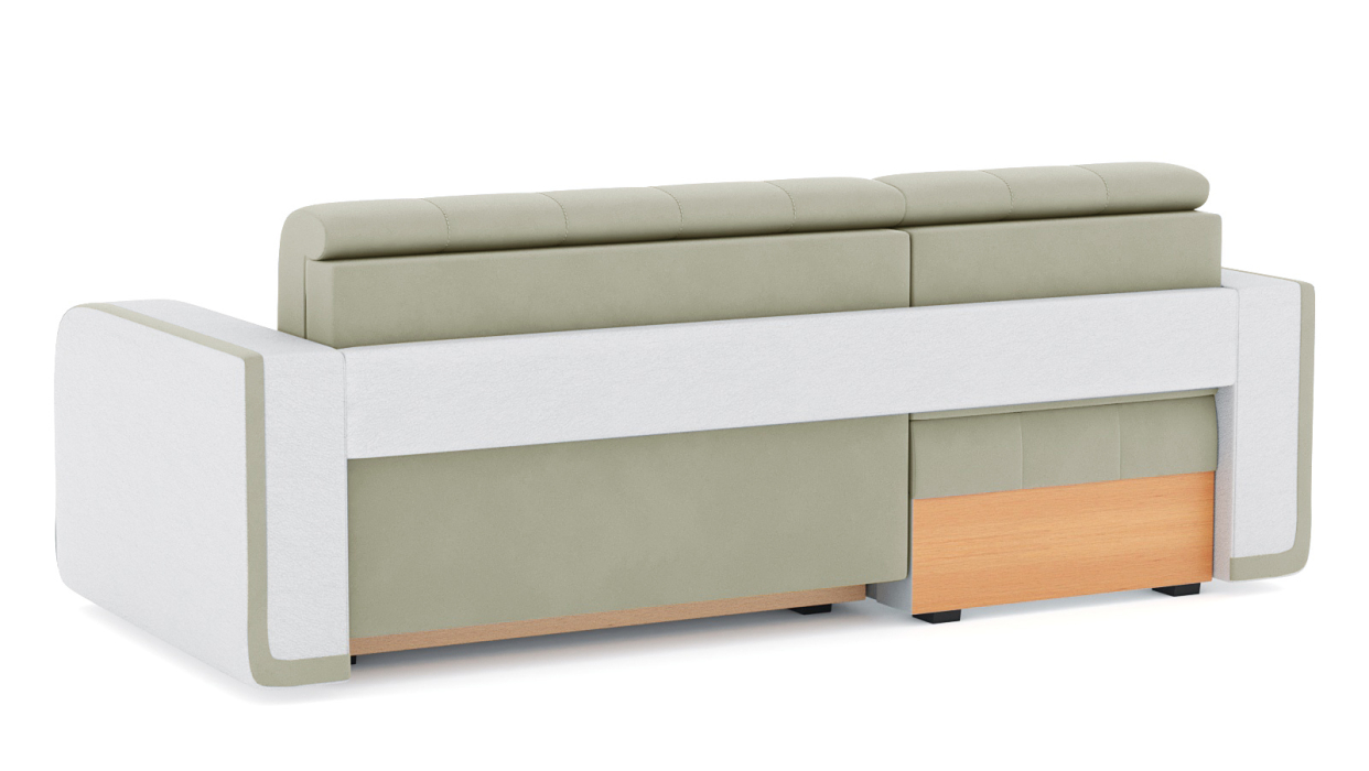 Диваны угловые в гостиную, Диван-кровать угловой Генри еврокнижка, велюр+кож.зам