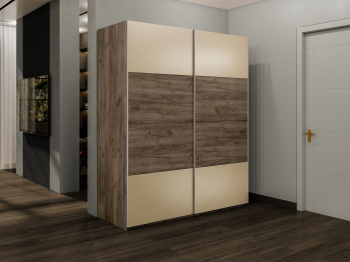 Шкаф-купе Эста 2-х дверный ДСП/Стекла фисташка/Доводчик 180х66х240