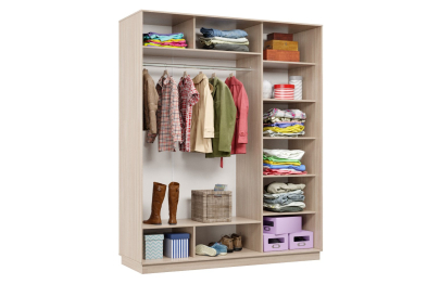 Шкаф-купе Премьер 24 (01ЗБ;01ЗБ;01ЗБ) фасады зеркало бронза/трёхдверный/Профиль чёрный муар