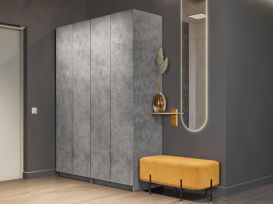 Шкафы распашные, Распашной шкаф Локер 800+800 (Гармошка с системой Push to Move/Правый)