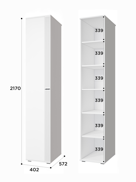 Шкафы одностворчатые, Шкаф-пенал Эмилия ЭЛ-15К глухой