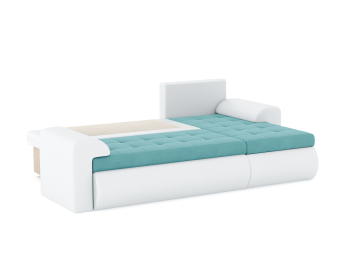 Диван-кровать угловой Кормак с подлокотниками, велюр+кож.зам.