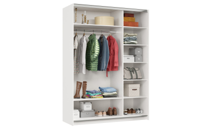 Шкаф-купе Smart 1622 2х дверный (фасады ЛДСП,зеркало) профиль серебро