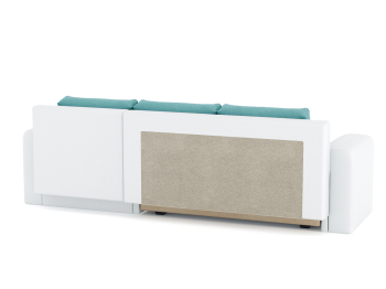 Диван-кровать угловой Кормак с подлокотниками, велюр+кож.зам.