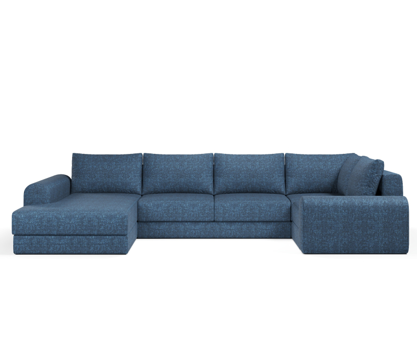 Диваны угловые в гостиную, Угловой диван Модерно П-образный, рогожка