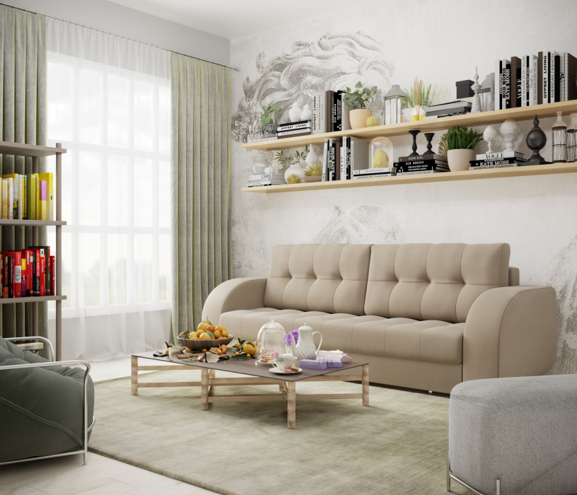 Диваны еврокнижки, Диван-кровать прямой Рио пантограф,велюр