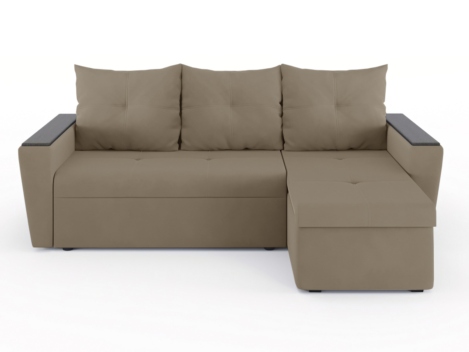 Диваны угловые в гостиную, Диван-кровать угловой Дубай Майами еврокнижка трехсекционная, велюр