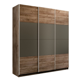 Шкаф-купе Эста 3-х дверный ДСП/Стекла хаки/Доводчик 270х66х240