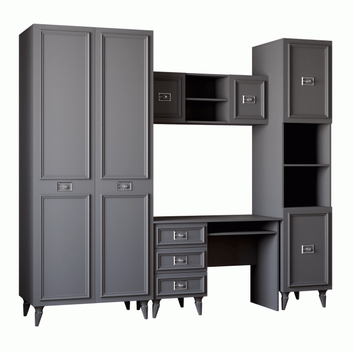 Шкафы пеналы, Шкаф пенал Валенсия серебро 45х60х220 см