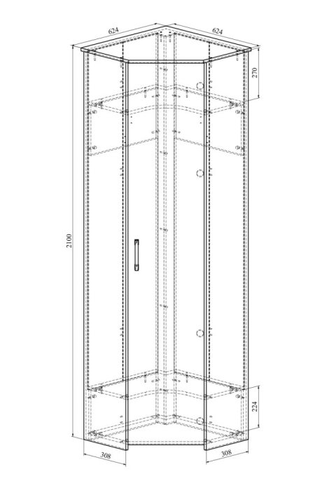 Угловые шкафы, Шкаф угловой Агата АТ-8