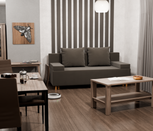 Прямой диван Инди,еврокнижка,велюр