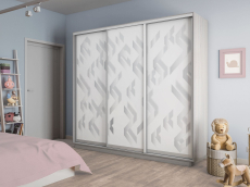 Шкафы-купе 3-х дверные, Шкаф-купе Экспресс 3-х дверный Фотопечать Ленты Стекла 180х60х240