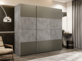 Шкаф-купе Эста 3-х дверный ДСП/Стекла хаки/Доводчик 270х66х240