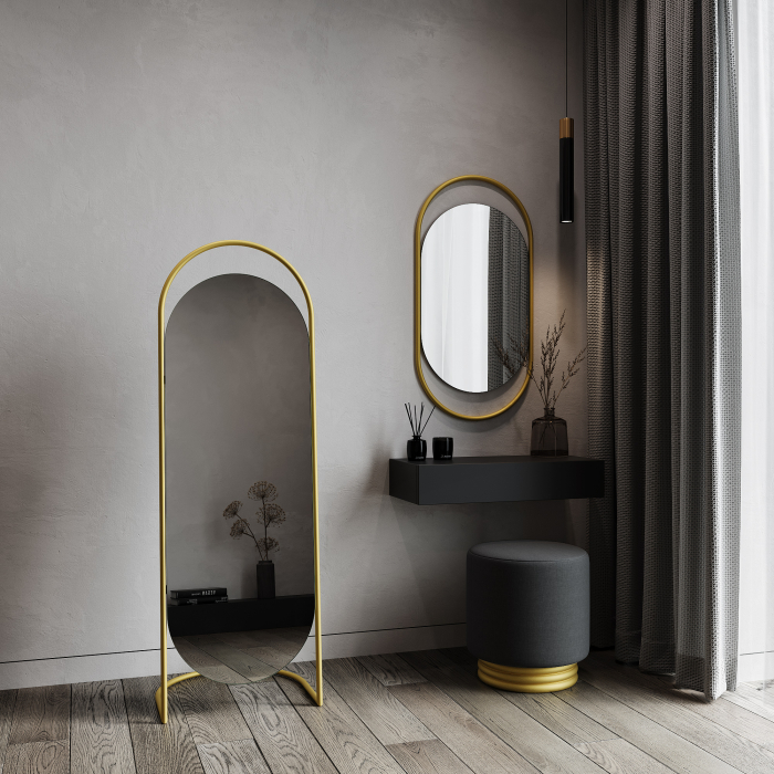 Зеркала в спальню, Напольное зеркало GENGLASS Evelum в металлической раме