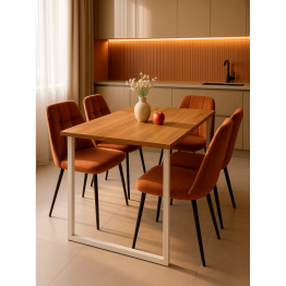 Деревянный стол Лиман 140 x 80 (белые ноги)