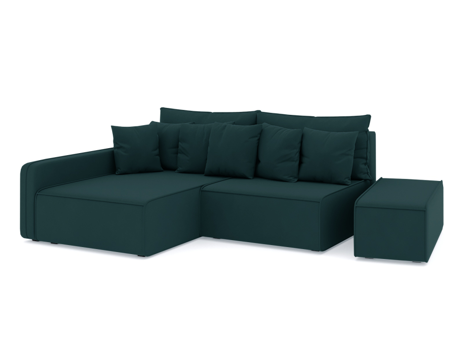 Диваны угловые в гостиную, Диван-кровать угловой Портленд еврокнижка НПБ, велюр