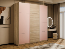 Шкафы-купе 3-х дверные, Шкаф-купе Эста 3-х дверный ДСП/Стекла пудра/Доводчик 270х66х240