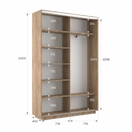 Шкаф-купе Экспресс 2-х дверный Фотопечать Калейдоскоп Стекла 160х45х240