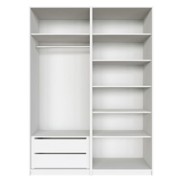 Распашной шкаф Локер 800+800 (Гармошка с системой Push to Move/Правый) с ящиками и полками справа