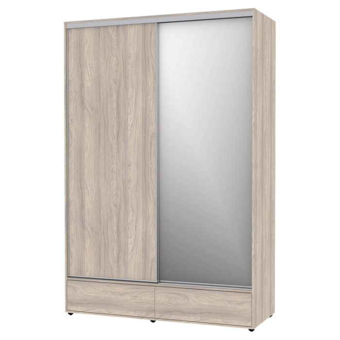 Шкафы-купе 2-х дверные, Шкаф-купе 2-дв  MOD 1600 зеркало/лдсп  (в2390*ш1600*г620)
