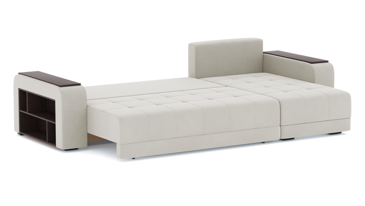 Диваны угловые в гостиную, Диван-кровать угловой Дубай еврокнижка, велюр