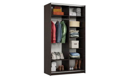 Шкаф-купе Smart 1222 2х дверный (фасады ЛДСП/зеркало) профиль серебро