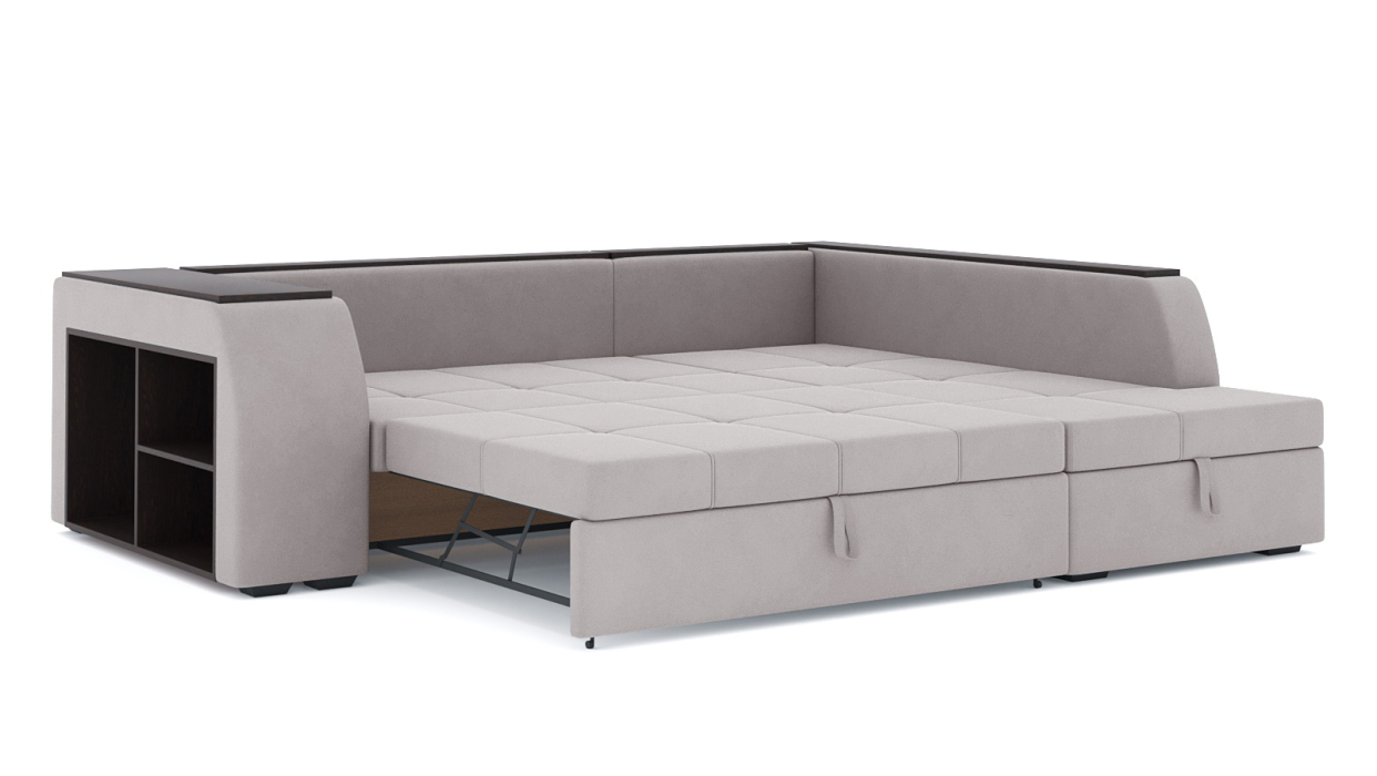 Диваны угловые в гостиную, Диван-кровать угловой Брюссель дельфин, велюр