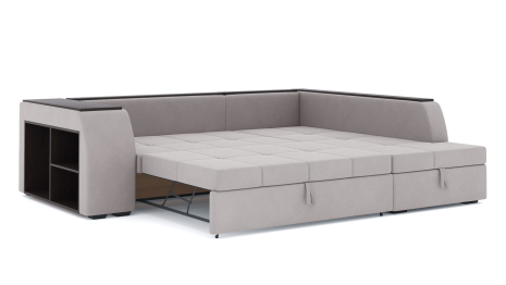 Диван-кровать угловой Брюссель дельфин, велюр