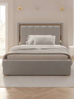 Мягкая кровать, Кровать Валенсия с подъемным механизмом 140х200 см велюр, золото