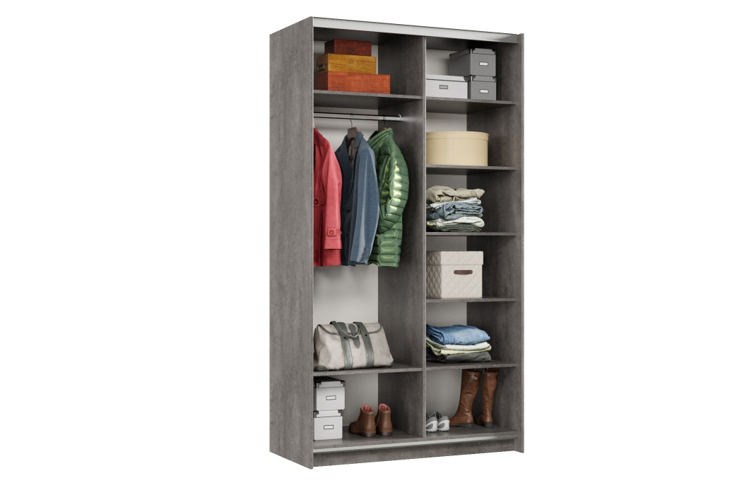 Шкафы-купе 2-х дверные, Шкаф-купе Smart 1222 2х дверный (фасады зеркало) профиль серебро