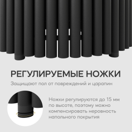 Стол круглый обеденный с чёрным металлическим подстольем TRUBIS Wood L 80