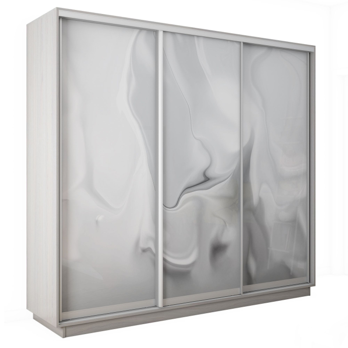 Шкафы-купе 3-х дверные, Шкаф-купе Экспресс 3-х дверный Фотопечать Шелк Стекла 240х60х240