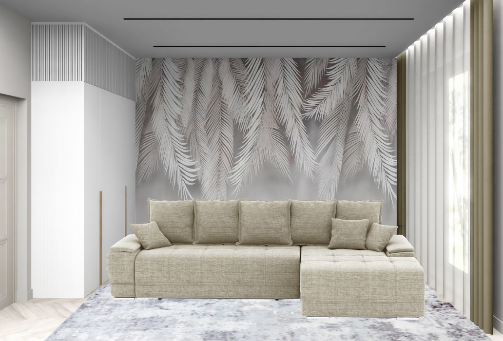 Диваны угловые в гостиную, Диван-кровать угловой Нордвикс ПБ, рогожка